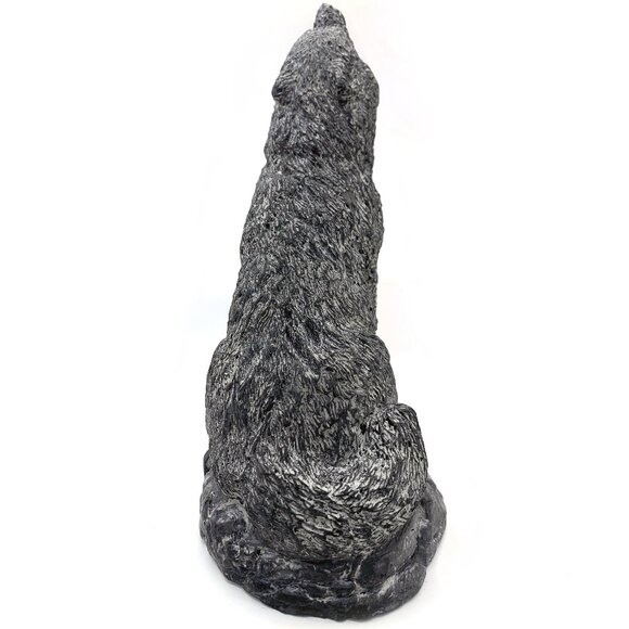 WOLF ORIGINAL Vintage 70s Wolf Figurine Soapstone Look Sculpture Made in Canada - Picture 8 of 11